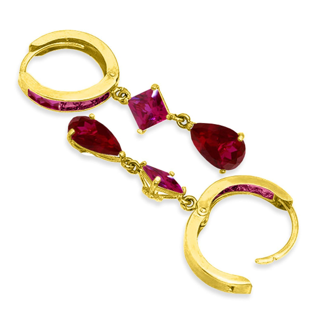 14K Rose Gold Cubic Zirconia Dangling Fine Hoop Earrings