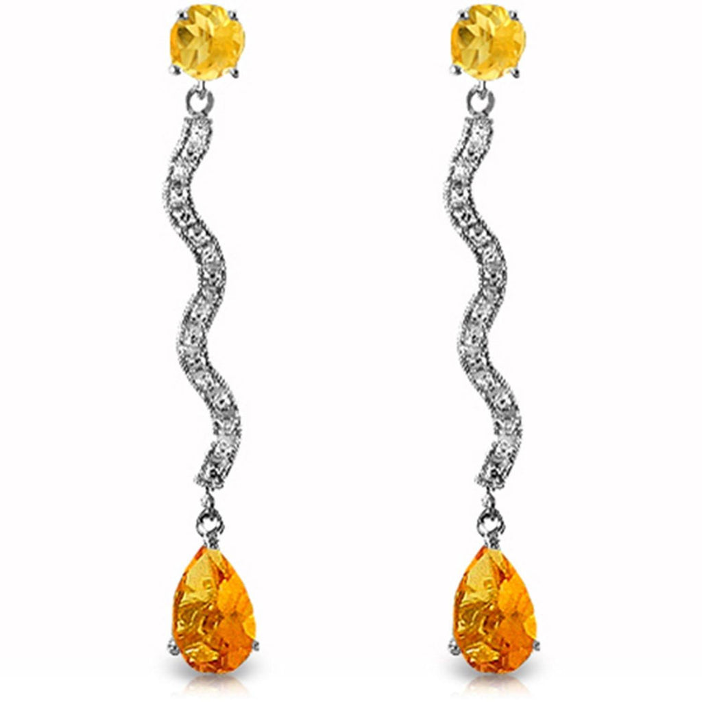 14K Rose Gold Diamond & Citrine Gemstone Earrings