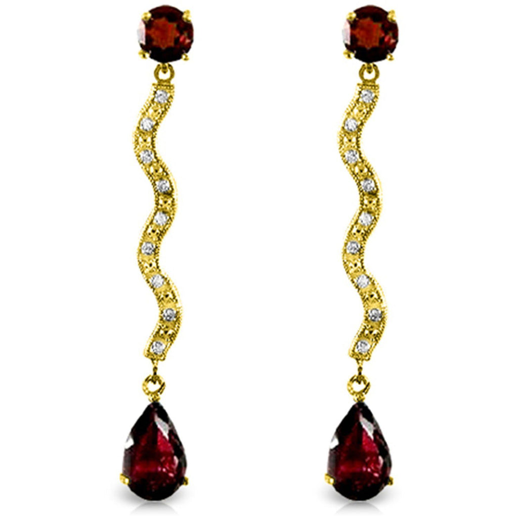 14K Rose Gold Earrings w/ Natural Diamonds & Garnets
