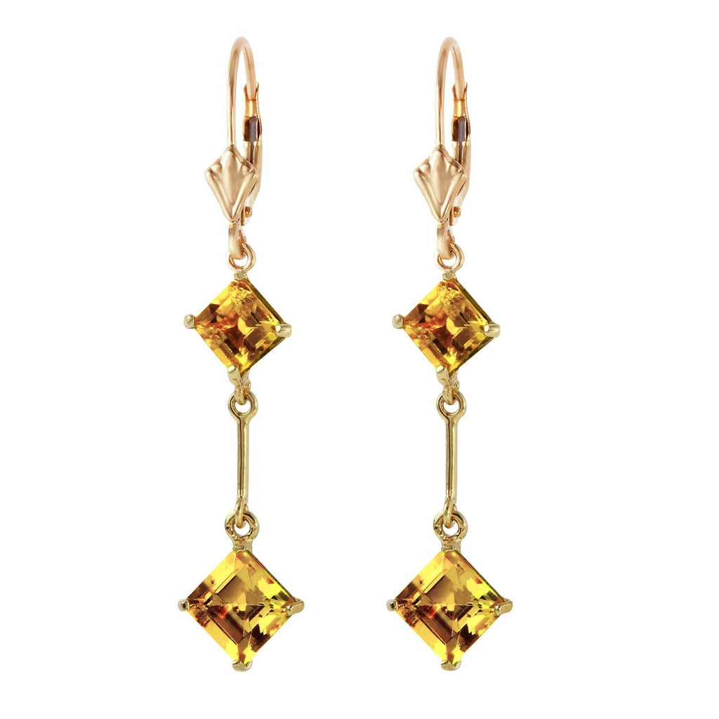 14K Rose Gold Leverback Earrings Citrine Jewelry