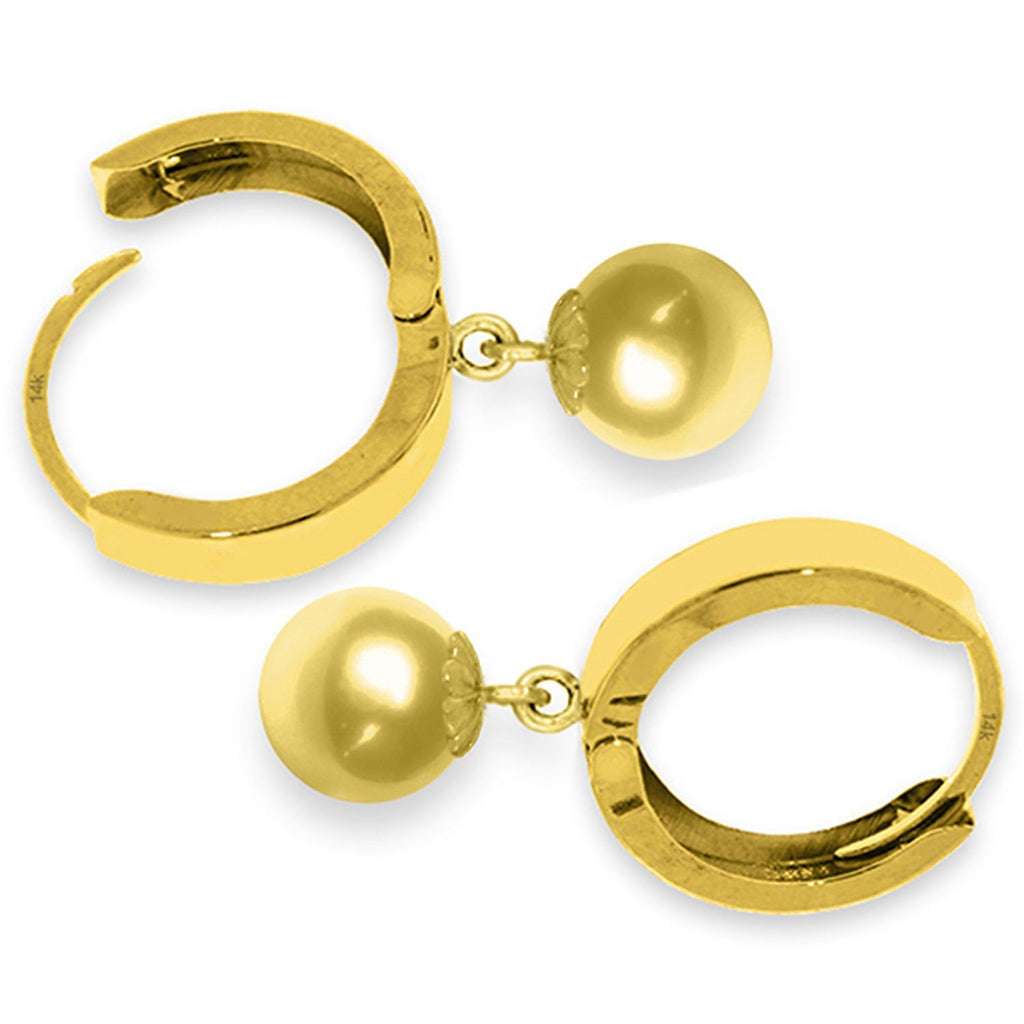 14K White Gold New York Dangling Earrings