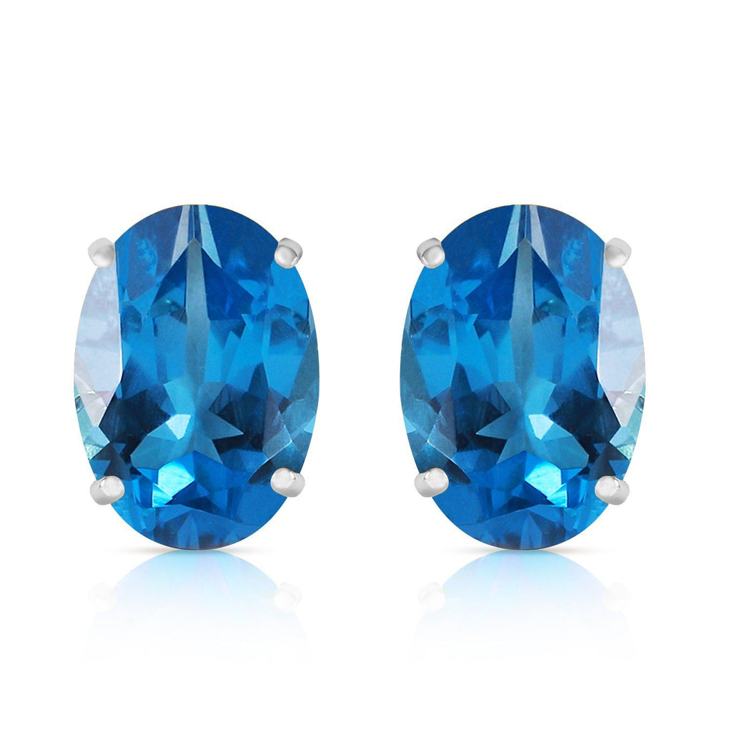 16 Carat 14K Gold French Clips Earrings Natural Blue Topaz
