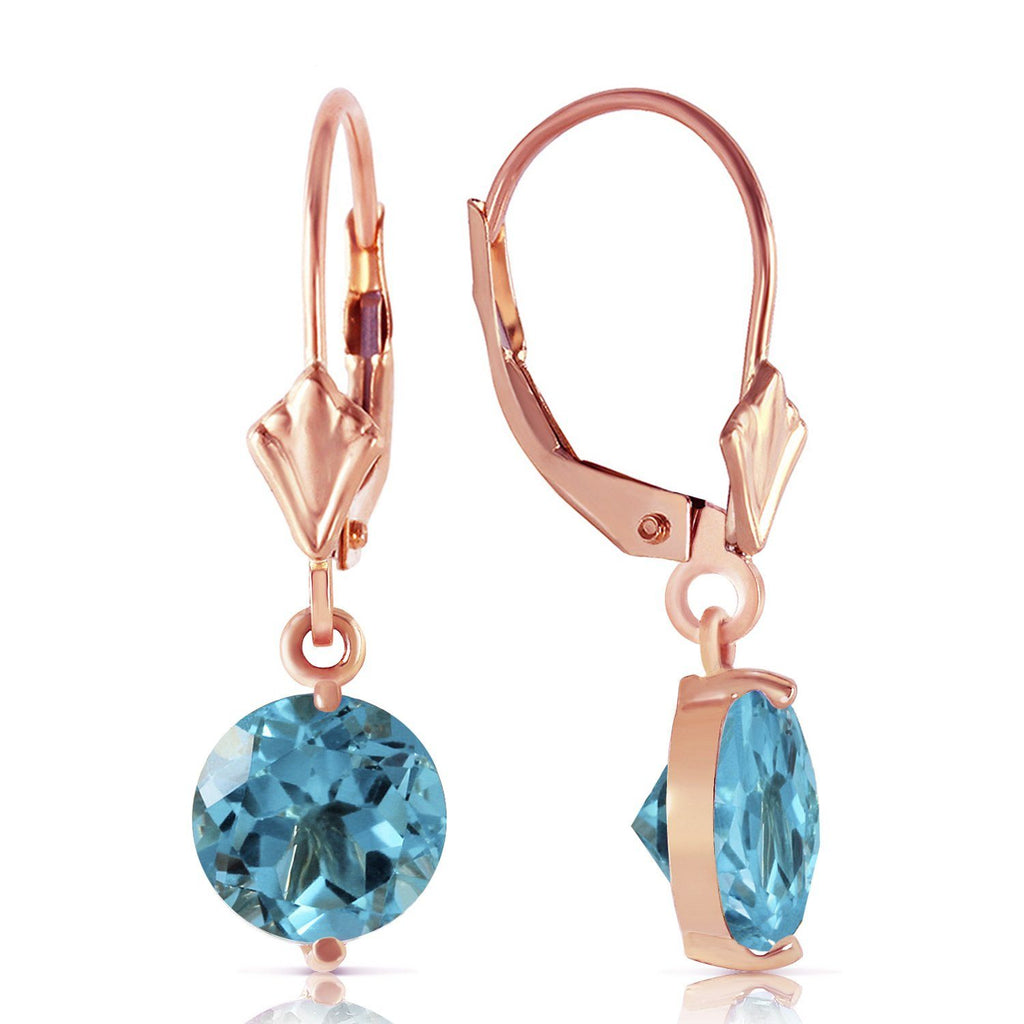 3.1 Carat 14K Gold Prettygirl Blue Topaz Earrings