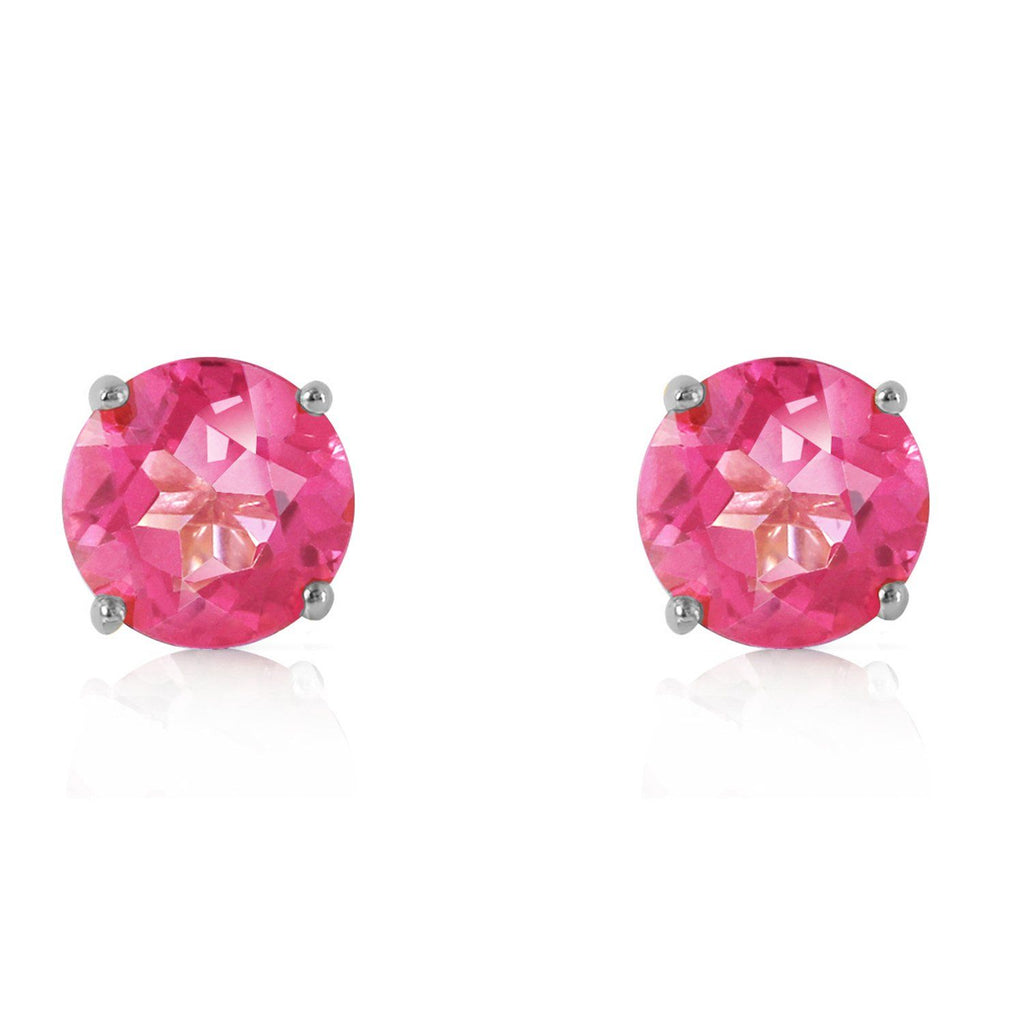 3.1 Carat 14K Rose Gold Anna Pink Topaz Stud Earrings