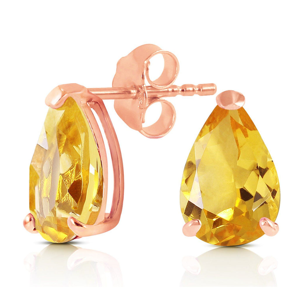 3.15 Carat 14K Rose Gold Allure Citrine Stud Earrings