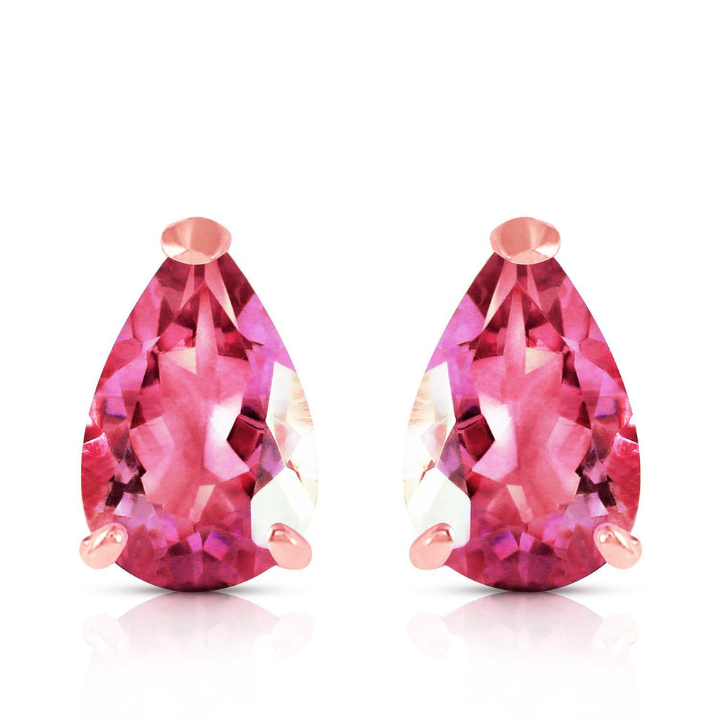 3.15 Carat 14K Rose Gold Allure Pink Topaz Stud Earrings