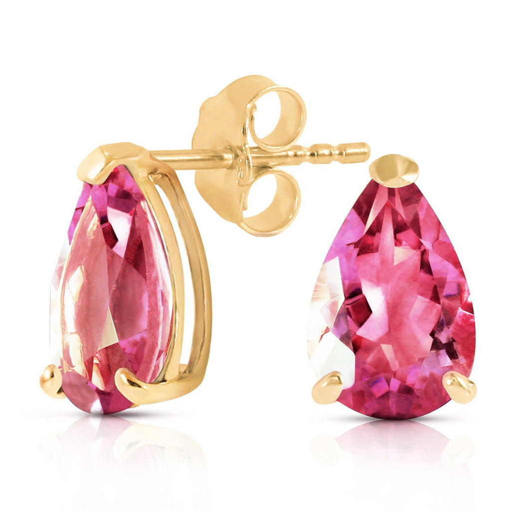 3.15 Carat 14K Rose Gold Allure Pink Topaz Stud Earrings