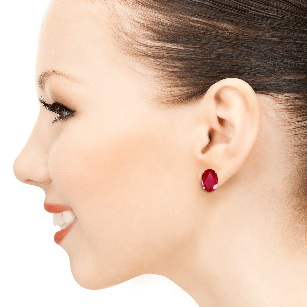 3.5 Carat 14K White Gold Parade Ruby Earrings