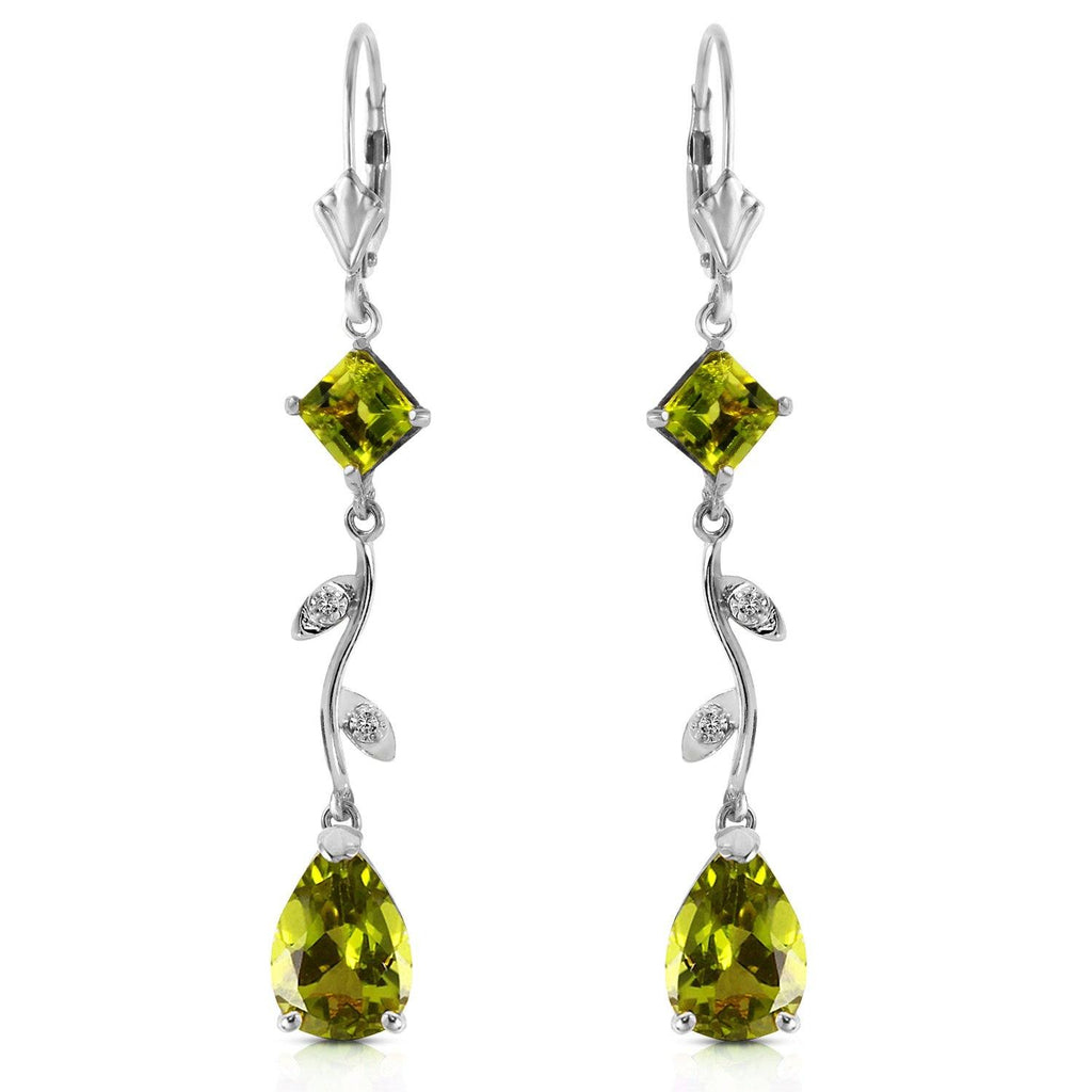 3.97 Carat 14K Rose Gold Chandelier Earrings Diamond Peridot