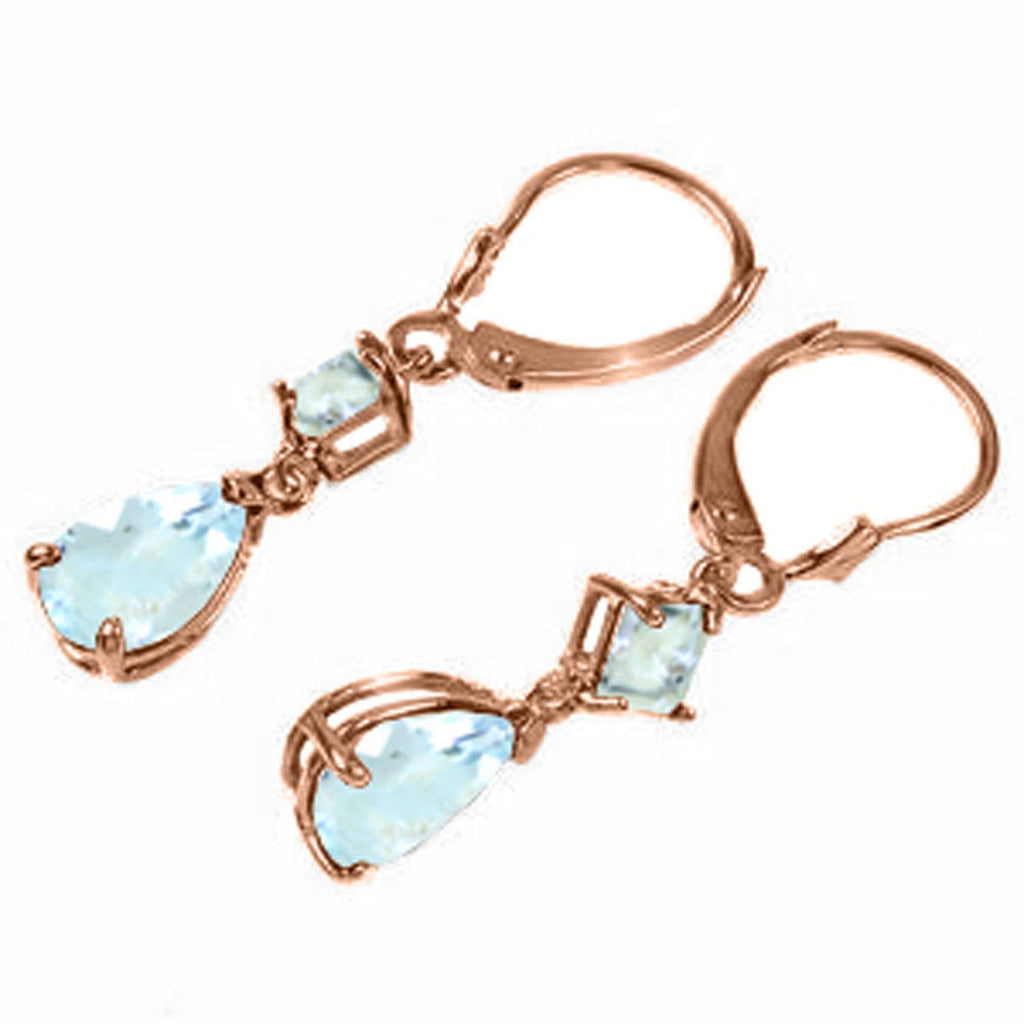 4.5 Carat 14K Gold Beaute Aquamarine Earrings