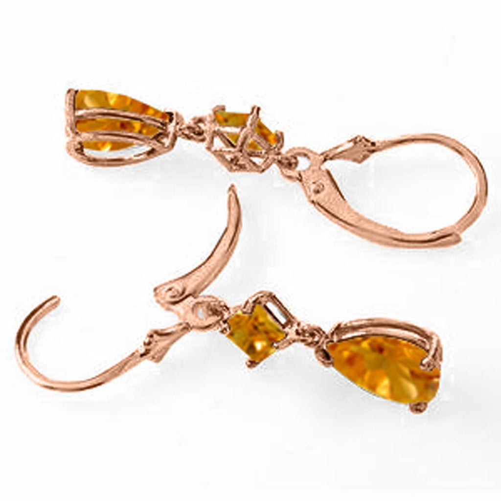 4.5 Carat 14K Gold Beaute Citrine Earrings