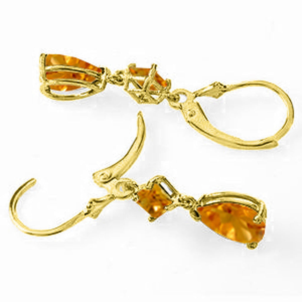 4.5 Carat 14K Rose Gold Leverback Earrings Citrine