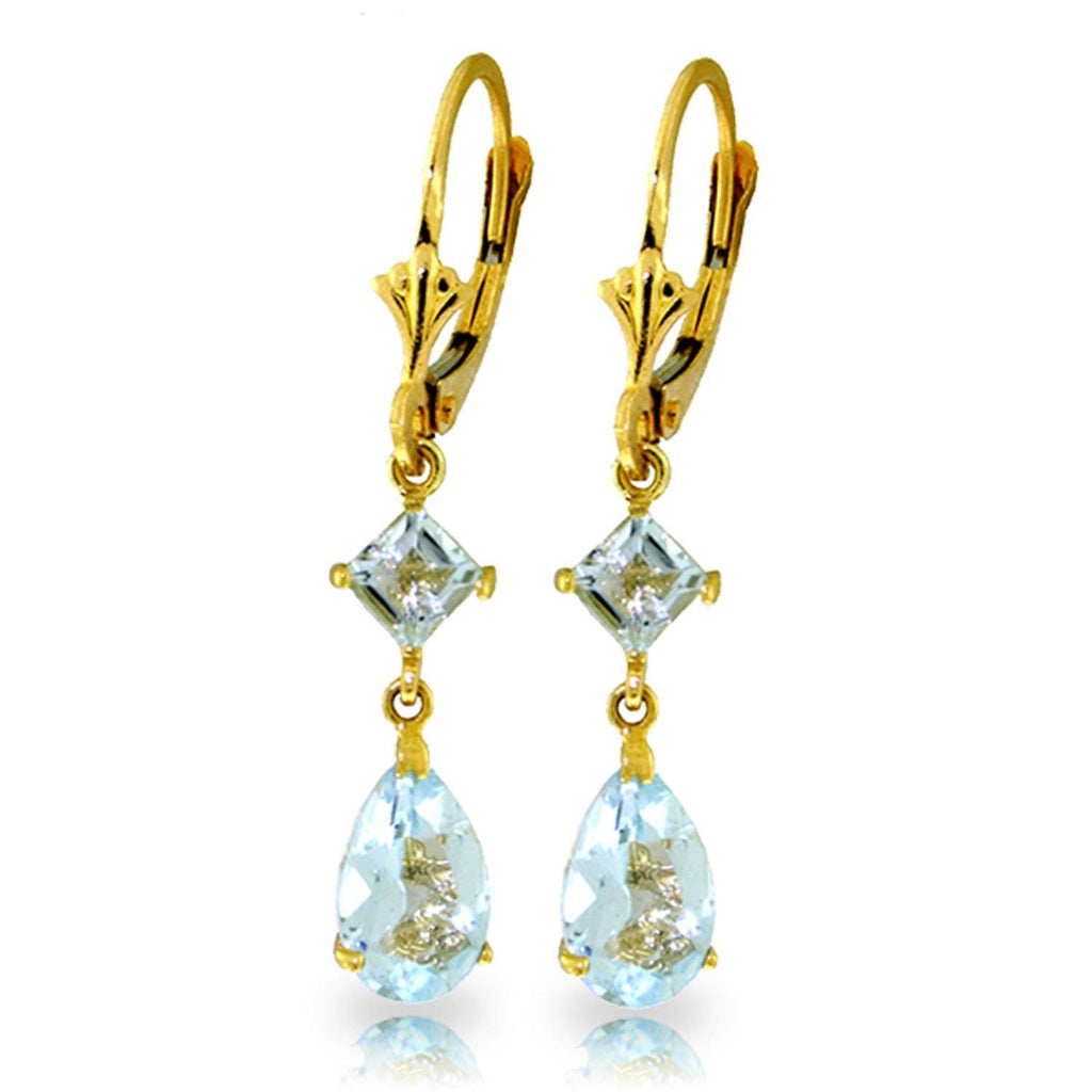 4.5 Carat 14K White Gold Twirl Laughter Aquamarine Earrings
