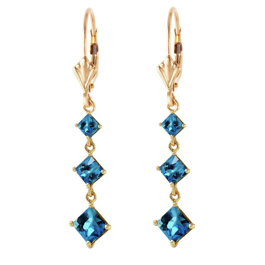 4.79 Carat 14K Gold Giving Blue Topaz Earrings
