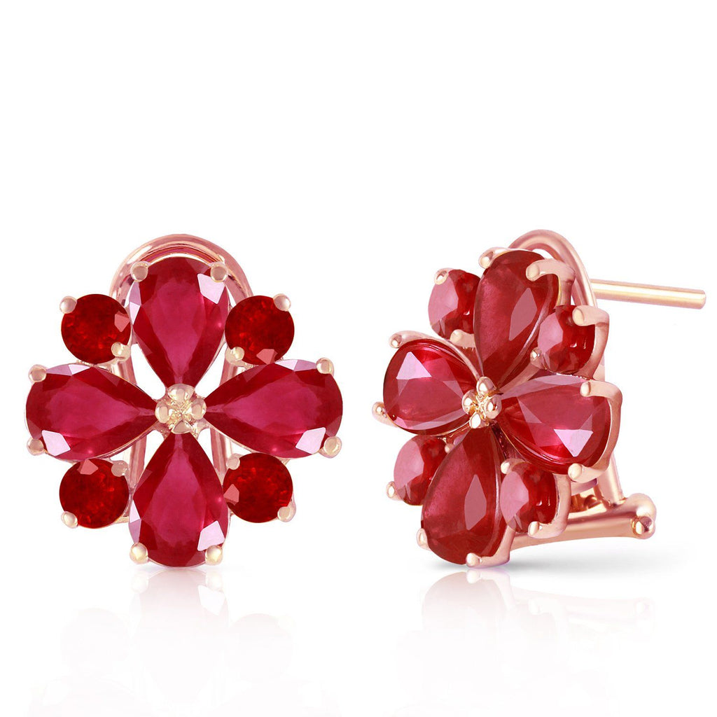 4.85 Carat 14K Gold French Clips Earrings Natural Ruby