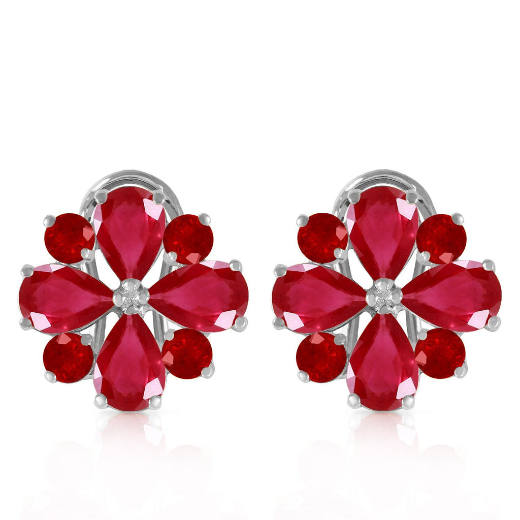 4.85 Carat 14K Gold French Clips Earrings Natural Ruby