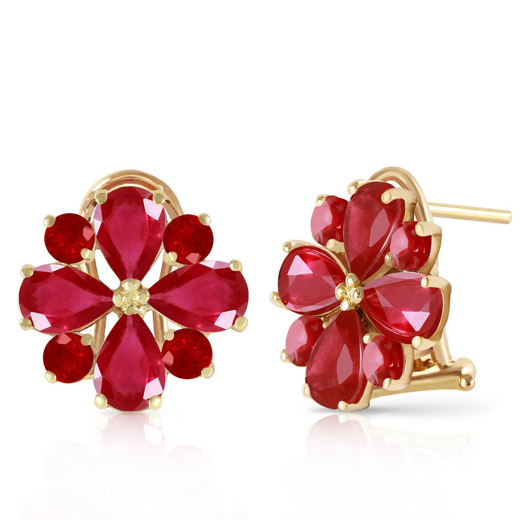 4.85 Carat 14K Rose Gold French Clips Earrings Natural Ruby