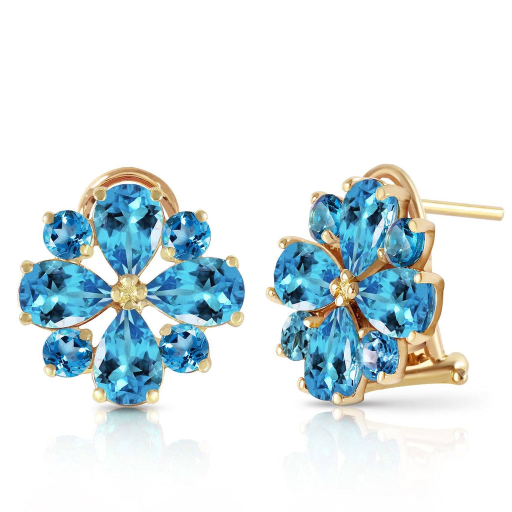 4.85 Carat 14K White Gold Renowned Blue Topaz Earrings