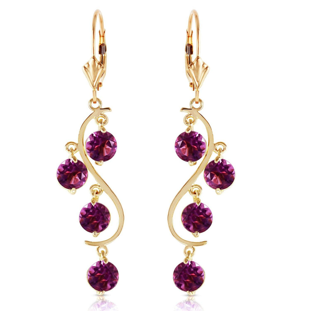 4.95 Carat 14K Gold Grape Amethyst Earrings