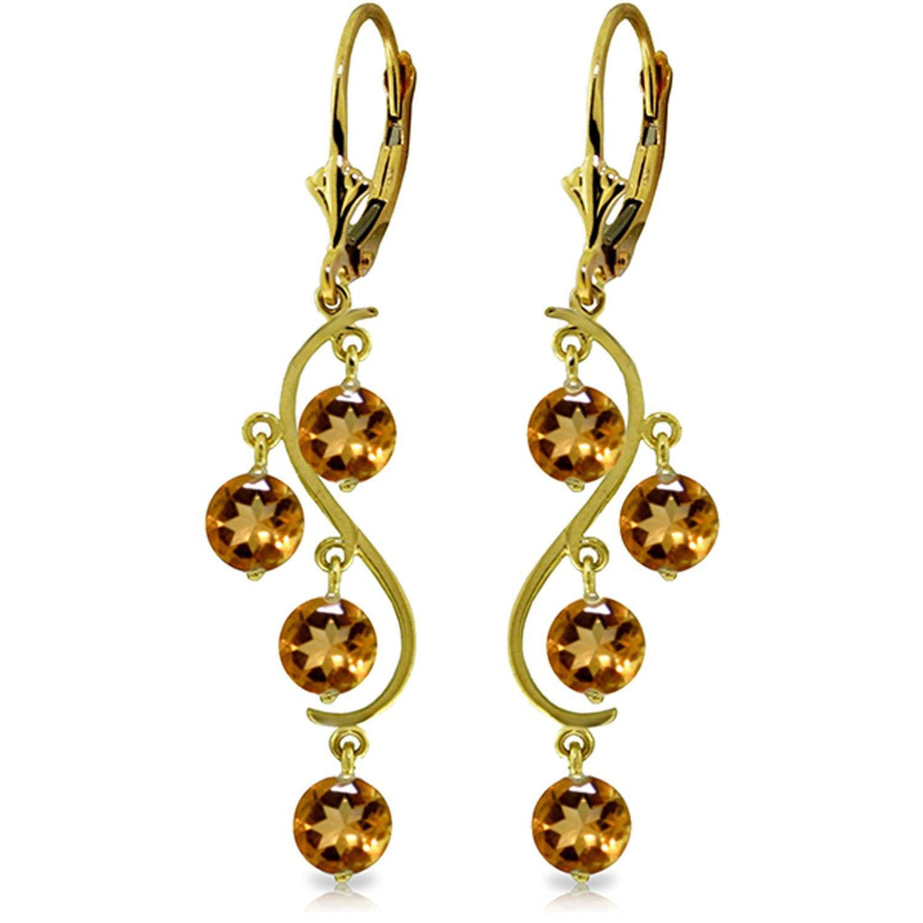 4.95 Carat 14K Gold Grape Citrine Earrings