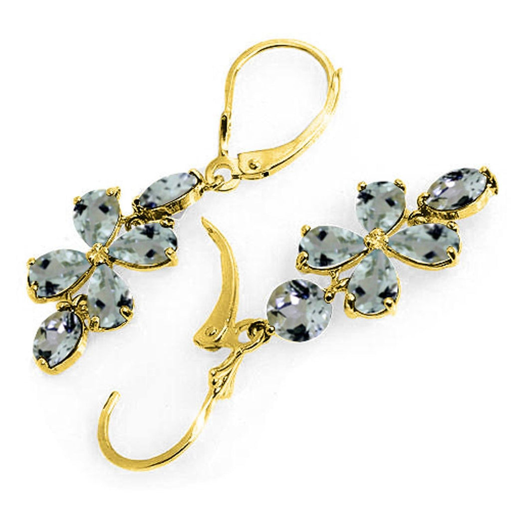 5.32 Carat 14K Gold Chandelier Earrings Aquamarine