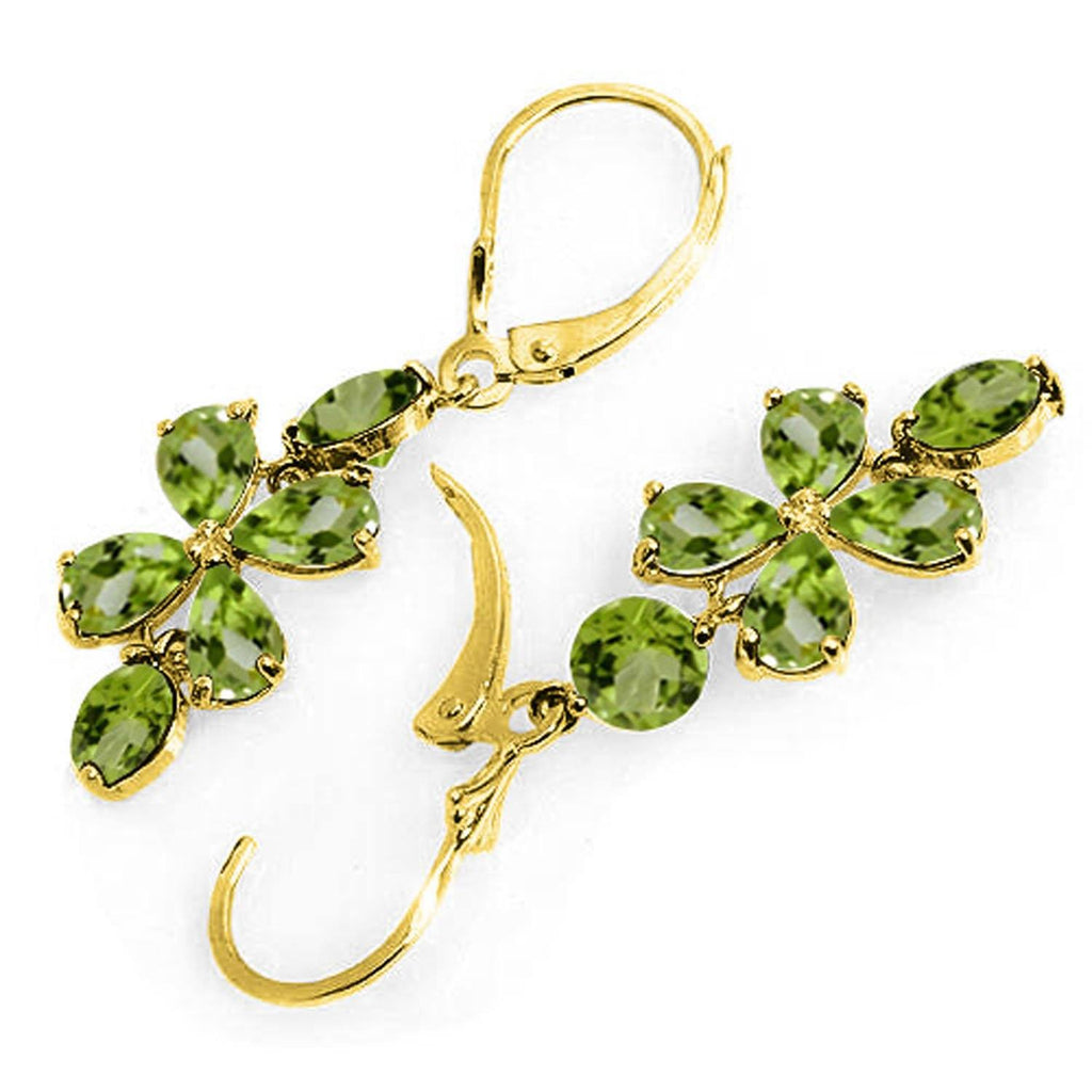 5.32 Carat 14K Rose Gold Flower Peridot Earrings