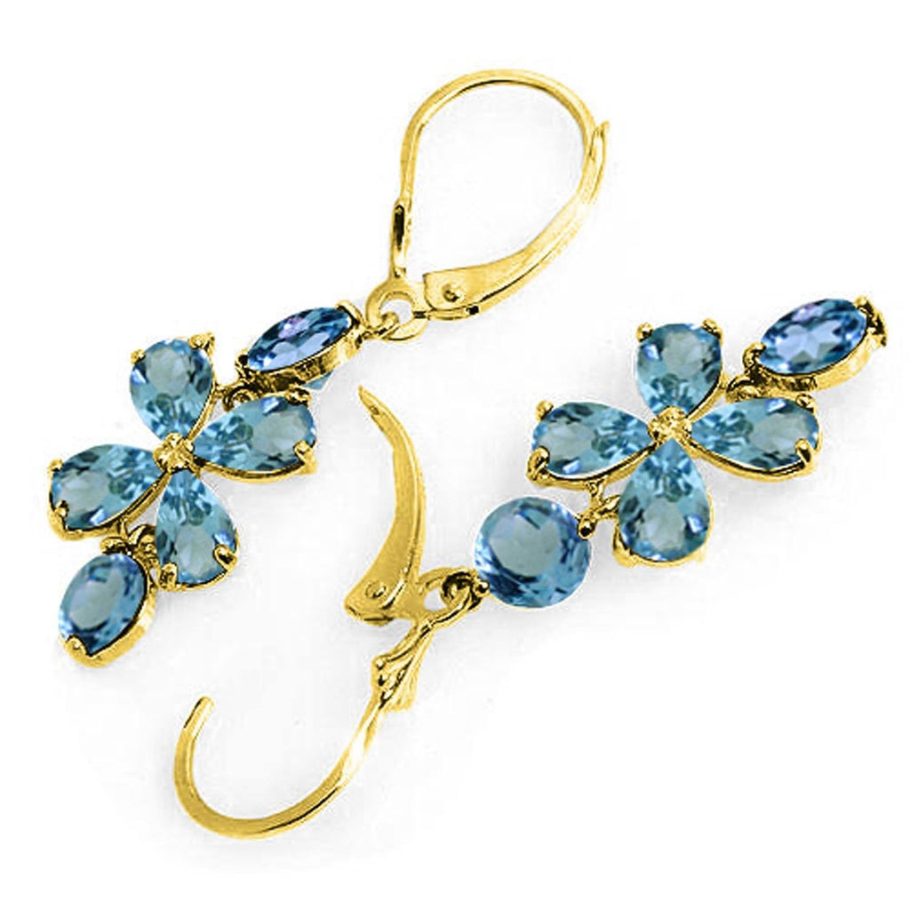 5.32 Carat 14K White Gold Chandelier Earrings Natural Blue Topaz