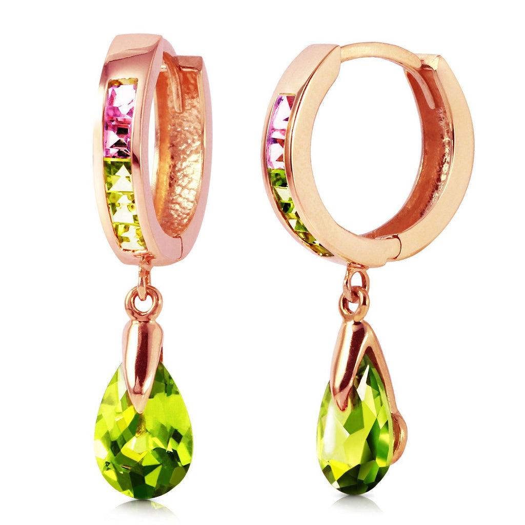 5.68 Carat 14K Gold Green Act Cubic Zirconia Earrings