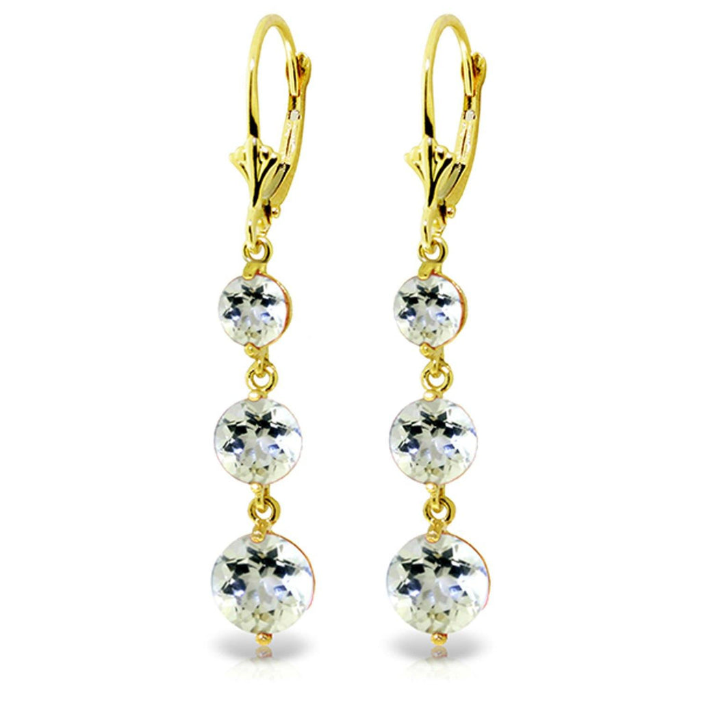 7.2 Carat 14K White Gold Chandelier Earrings Aquamarine