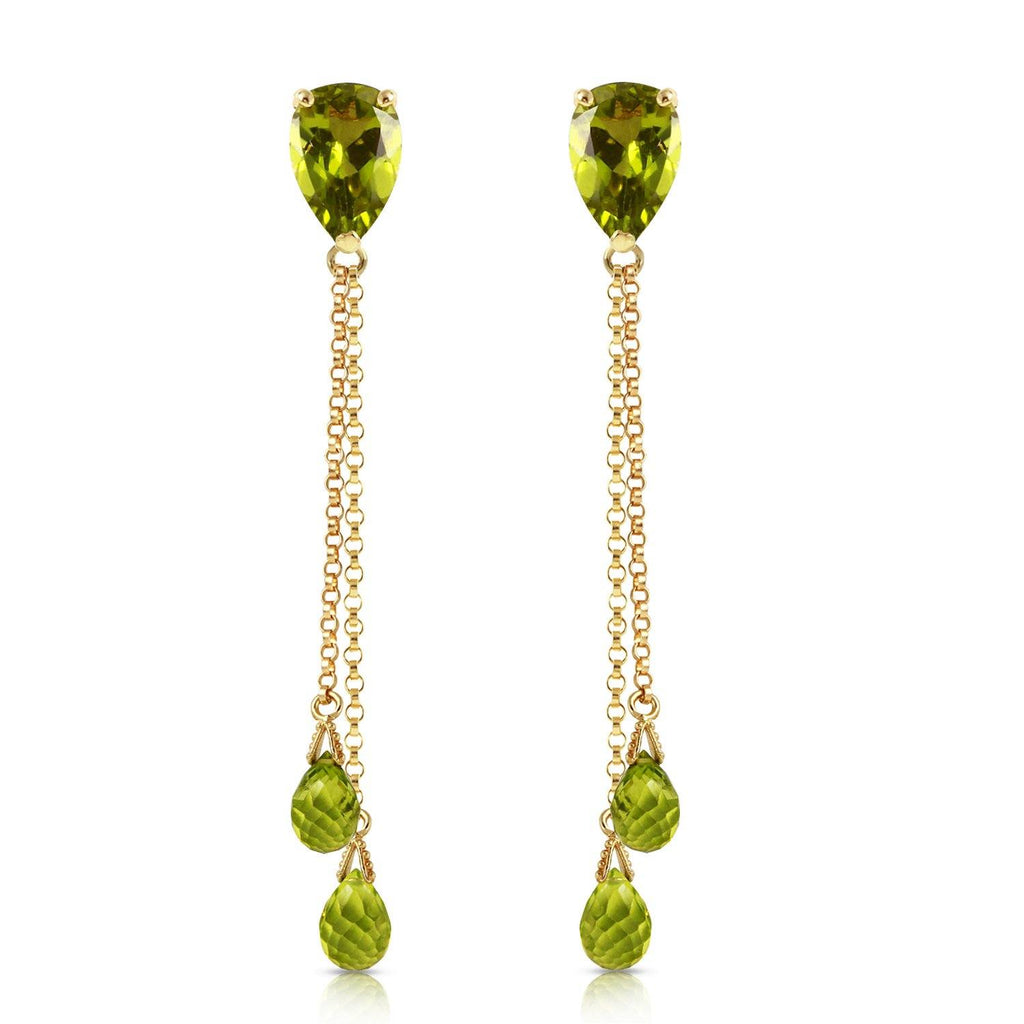 7.5 Carat 14K Rose Gold Chain Drop Earrings Peridot