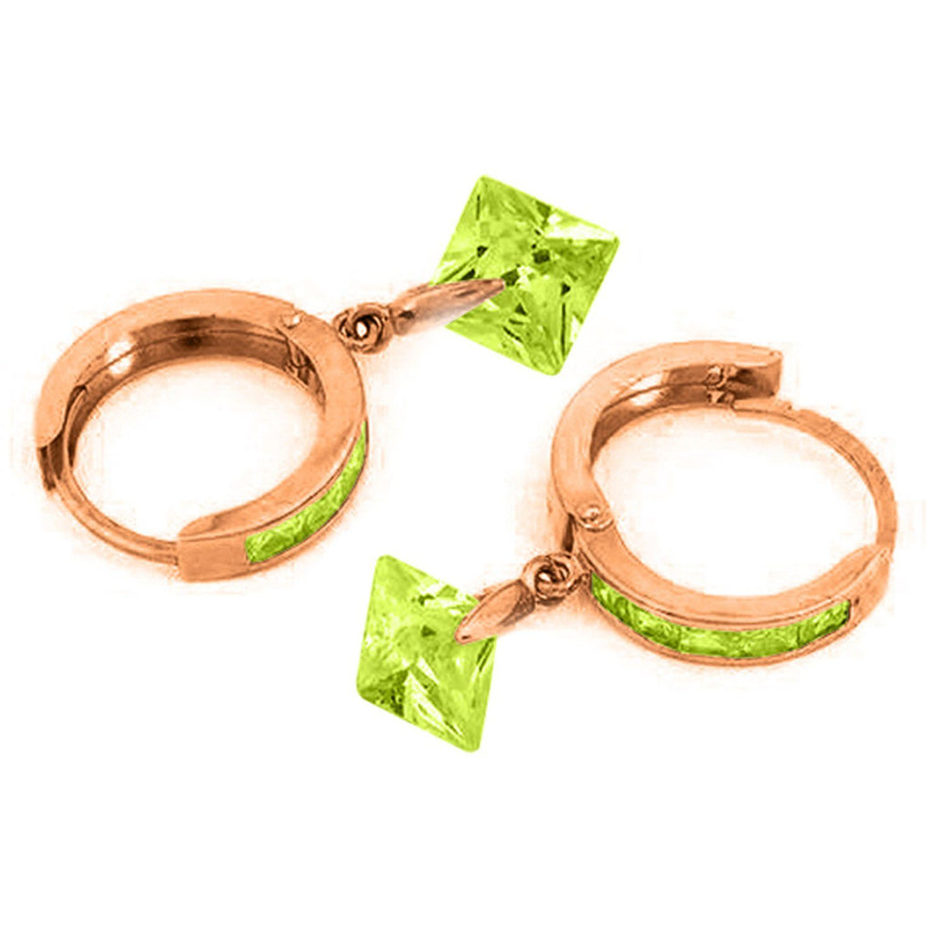 7.58 Carat 14K Gold Marlena Green Zirconia Earrings