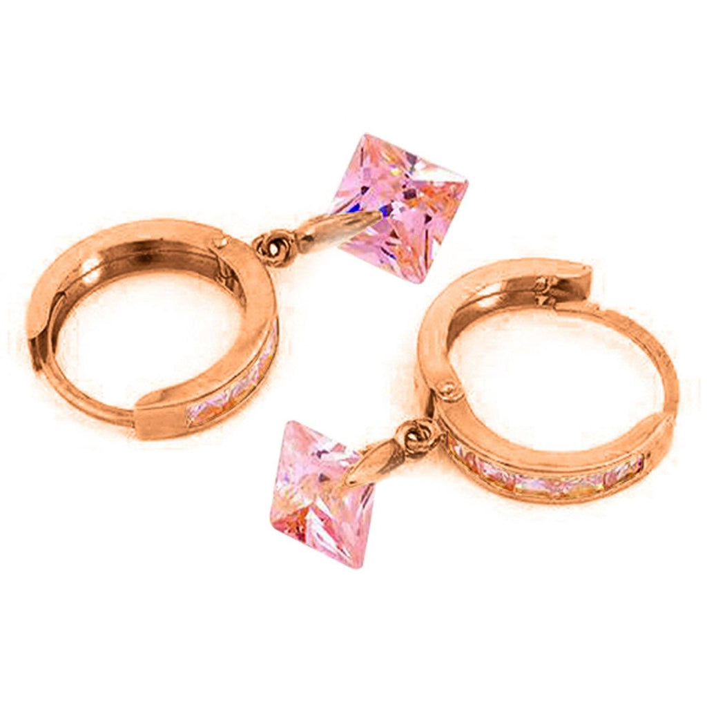 7.58 Carat 14K Gold Marlena Pink Zirconia Earrings