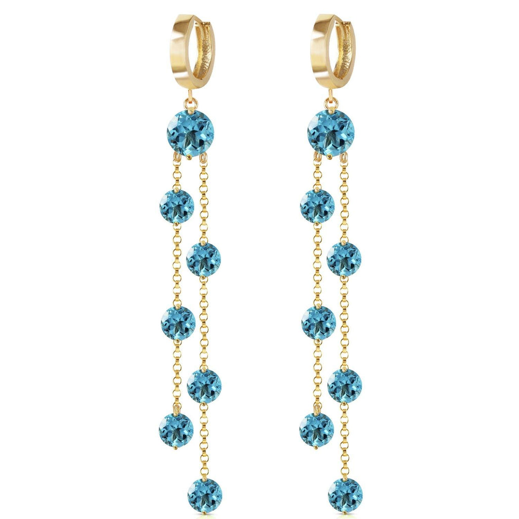 9.02 Carat 14K Gold Chandelier Earrings Blue Topaz