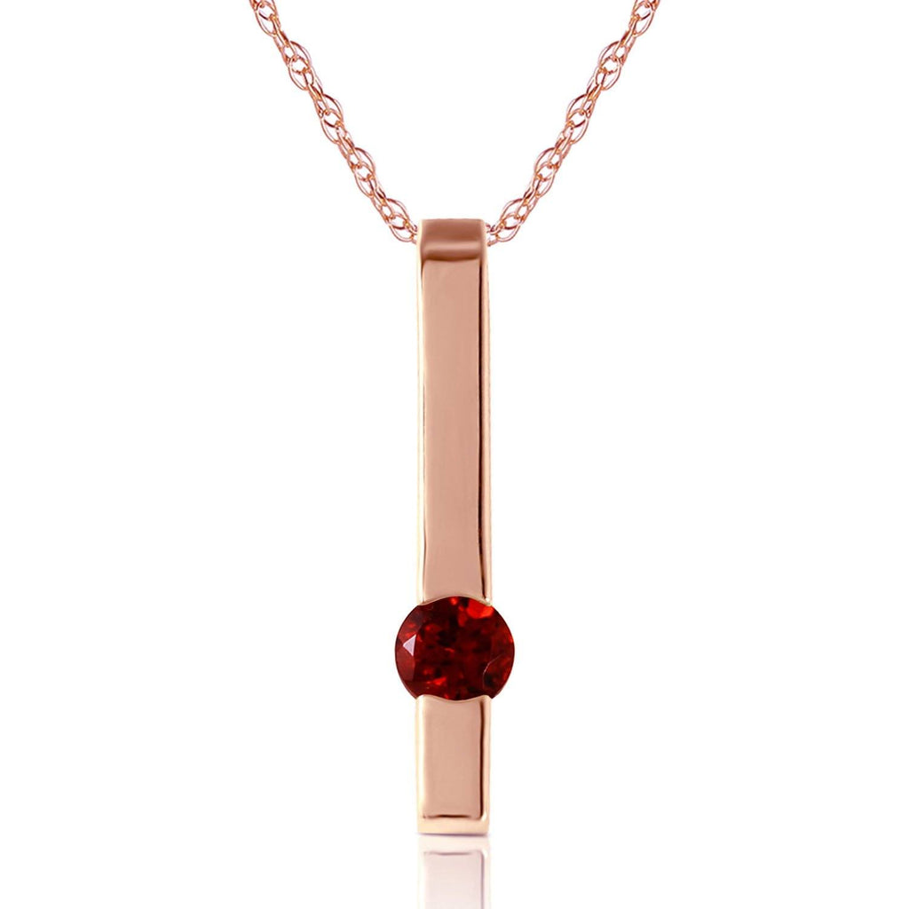 0.25 Carat 14K Rose Gold Bar Garnet Necklace