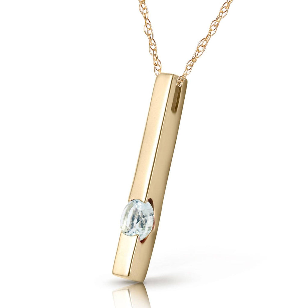 0.25 Carat 14K White Gold Partners In Love Aquamarine Necklace