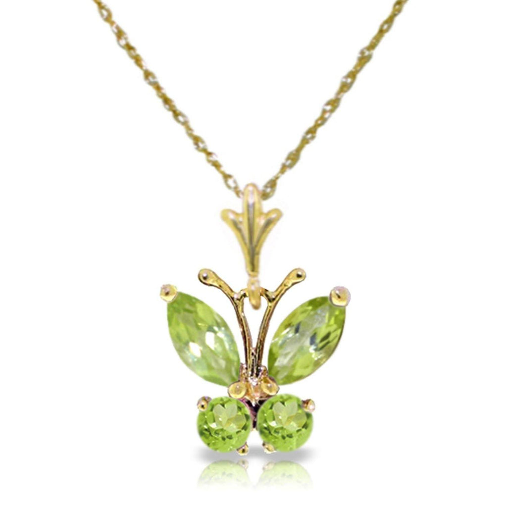 0.6 Carat 14K Gold Butterfly Necklace Peridot