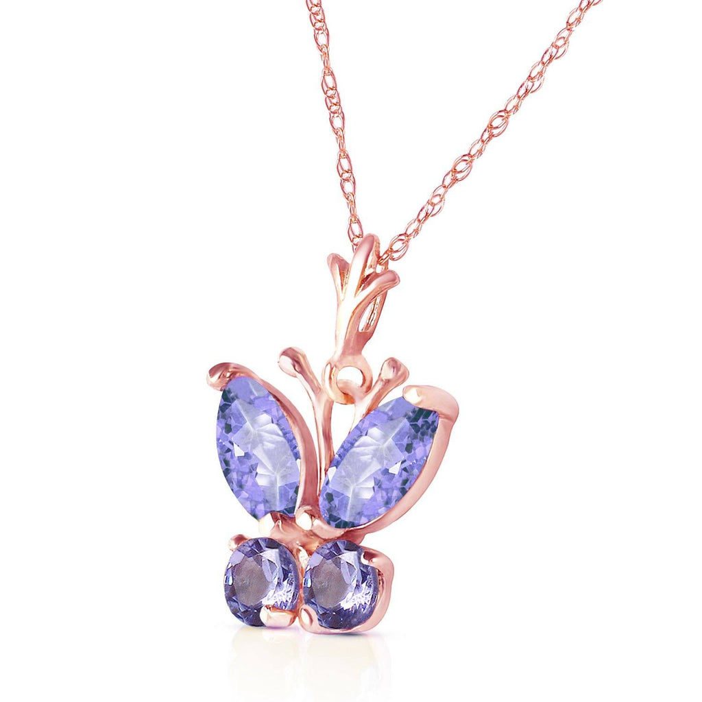 0.6 Carat 14K Gold Butterfly Necklace Tanzanite