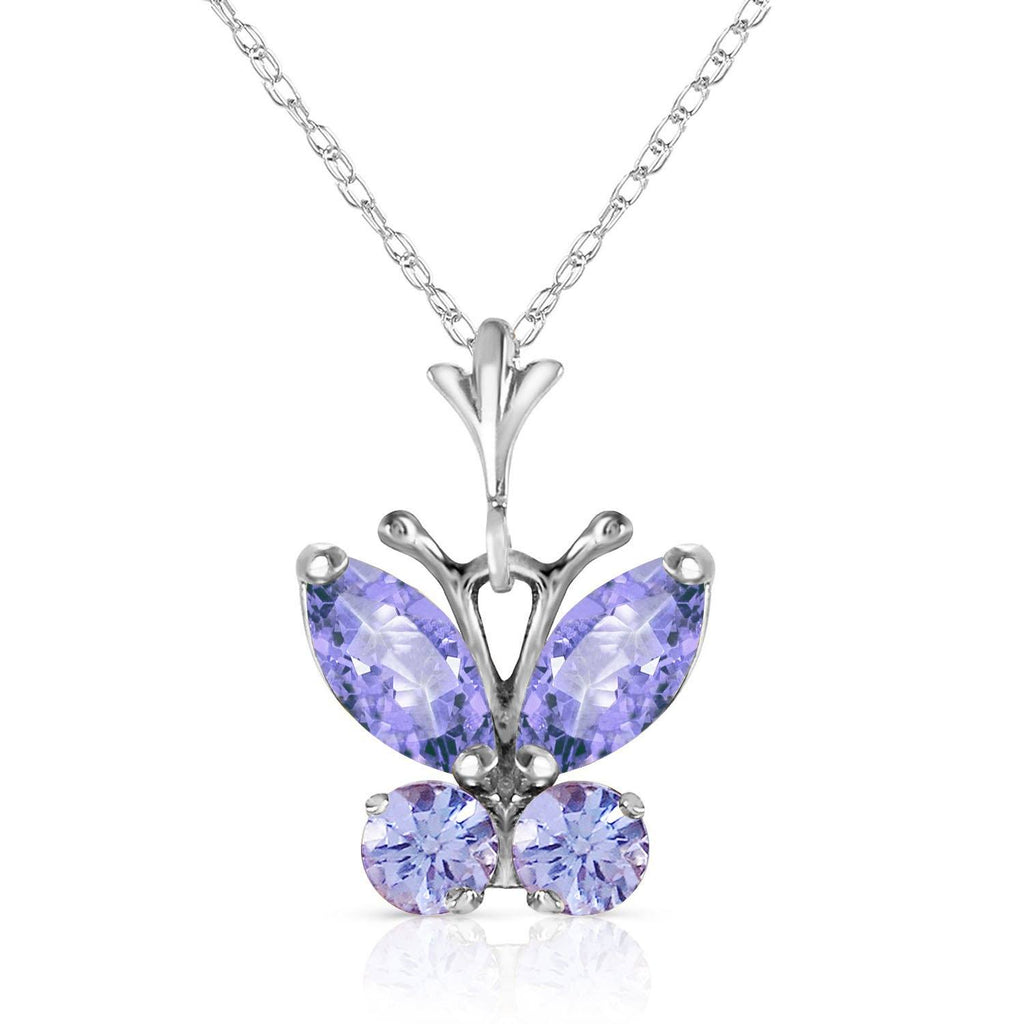 0.6 Carat 14K Gold Butterfly Necklace Tanzanite