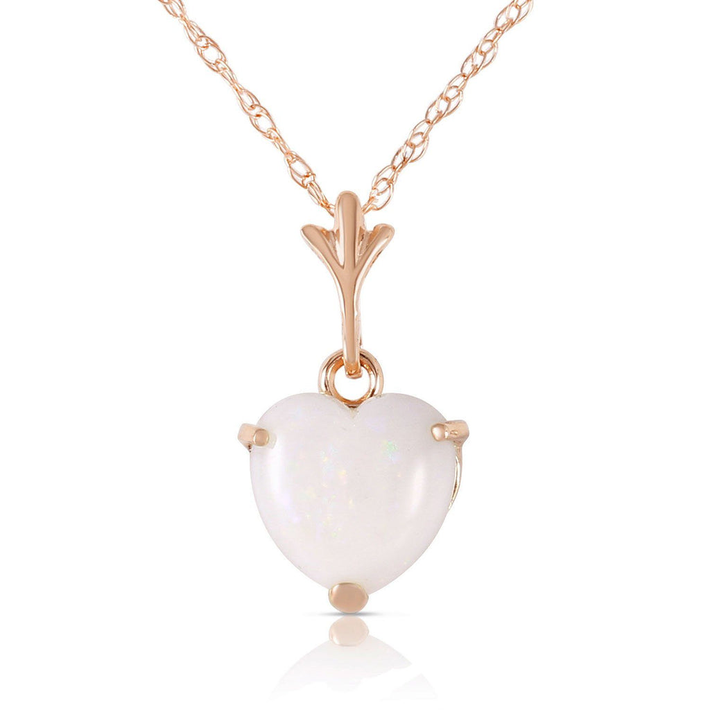 0.65 Carat 14K Gold Necklace Natural Heart Opal