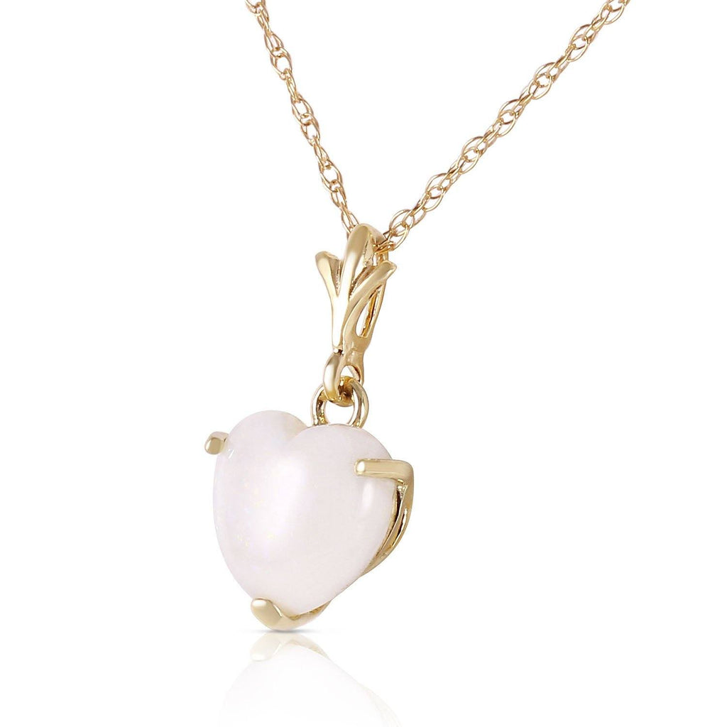 0.65 Carat 14K Rose Gold Necklace Natural Heart Opal
