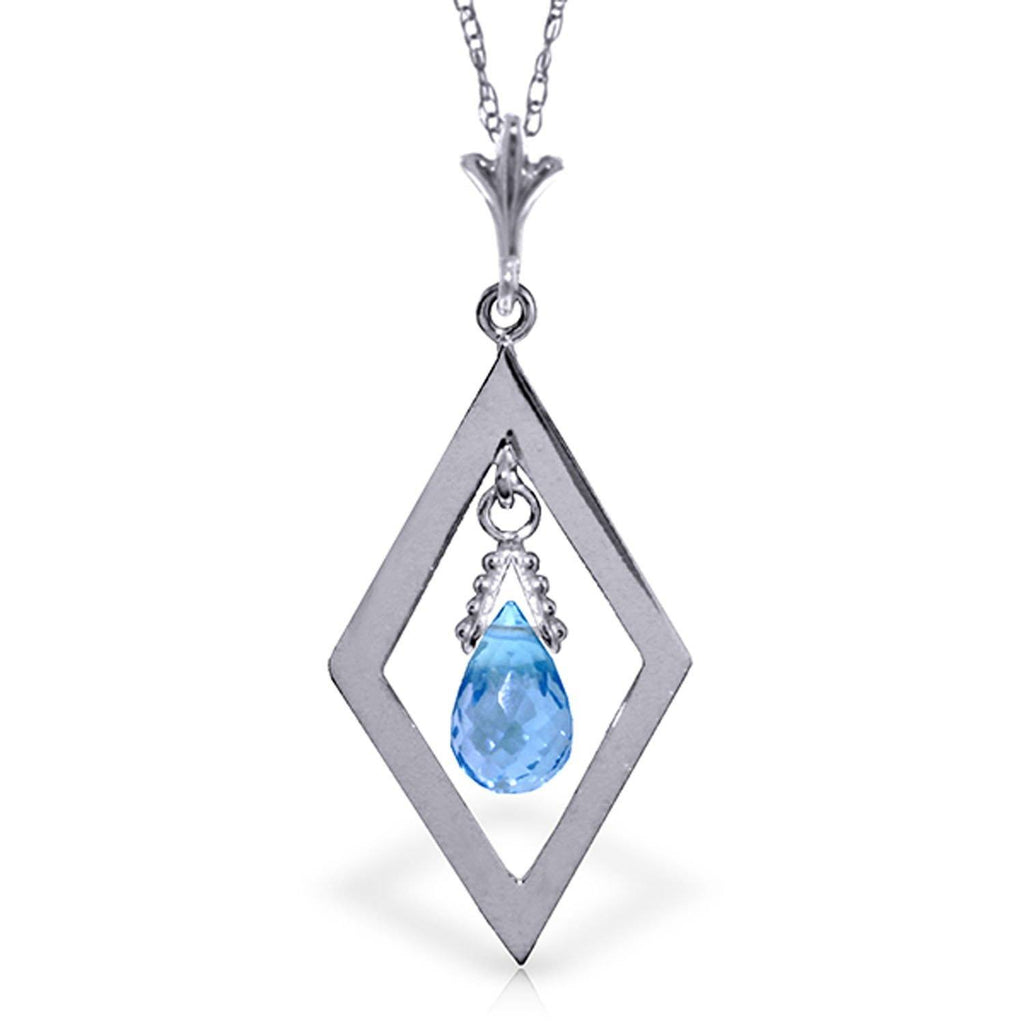 0.7 Carat 14K White Gold Thoughts Blue Topaz Necklace