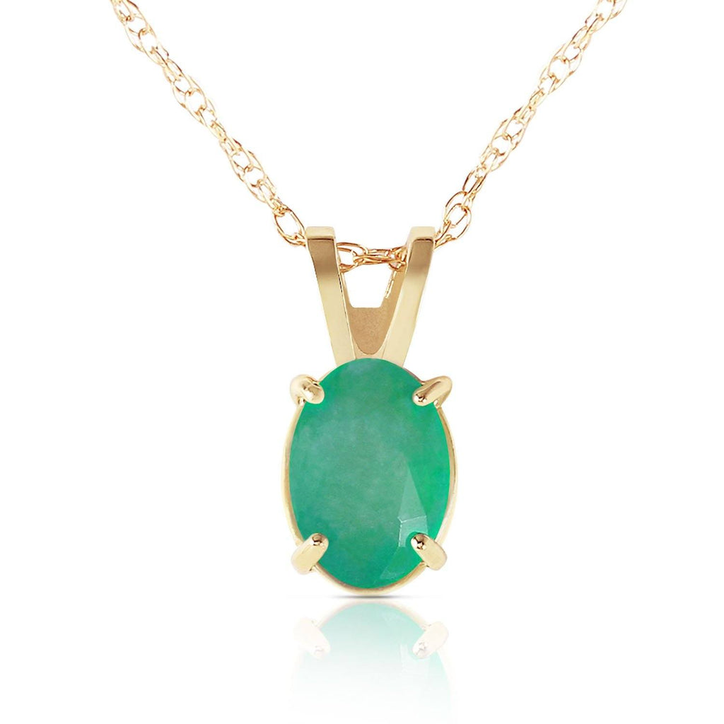 0.75 Carat 14K Gold Necklace Natural Emerald