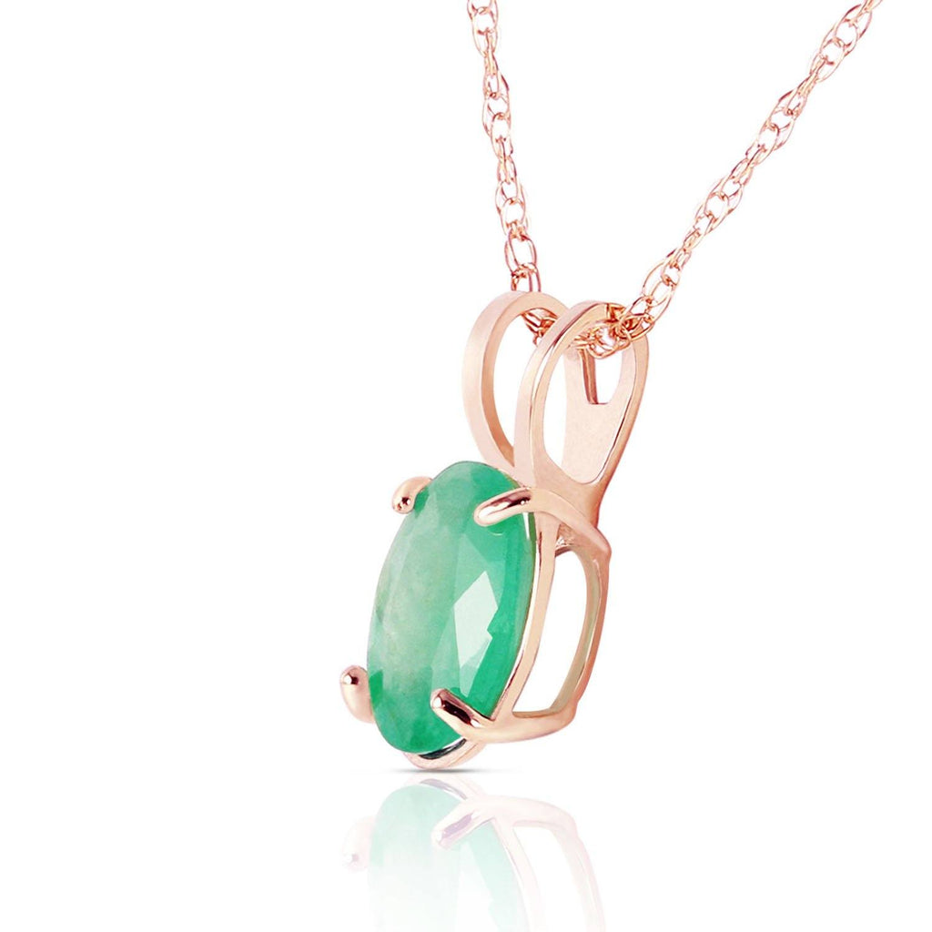 0.75 Carat 14K Rose Gold Necklace Natural Emerald