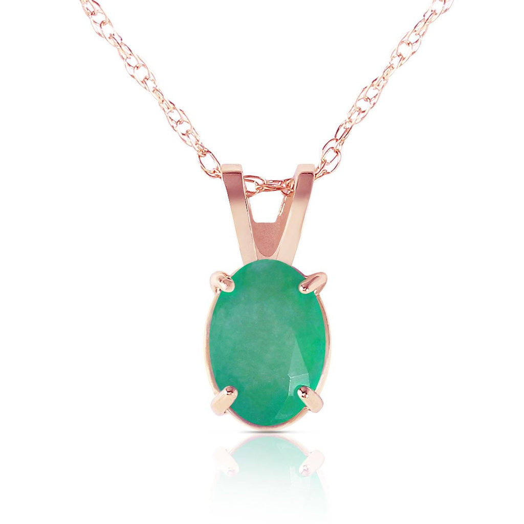 0.75 Carat 14K White Gold Necklace Natural Emerald