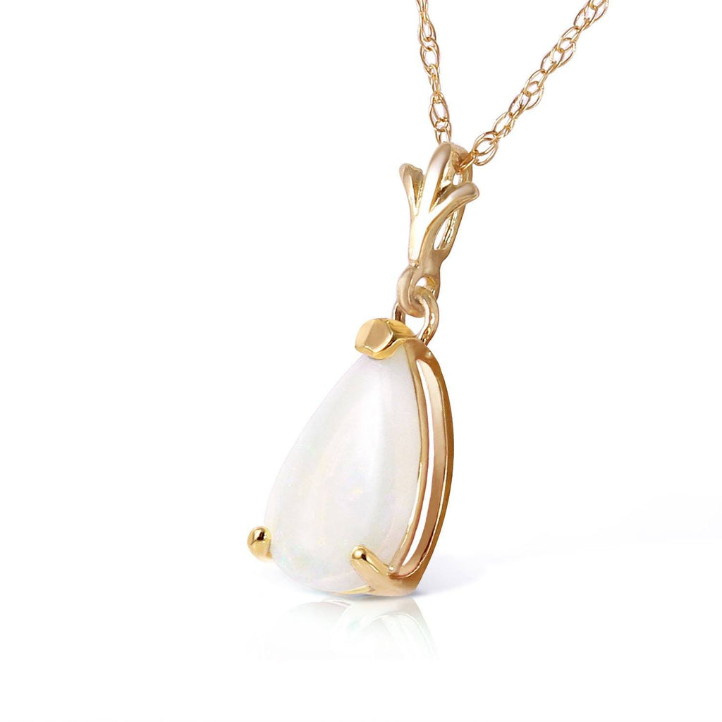 0.77 Carat 14K White Gold Necklace Natural Opal