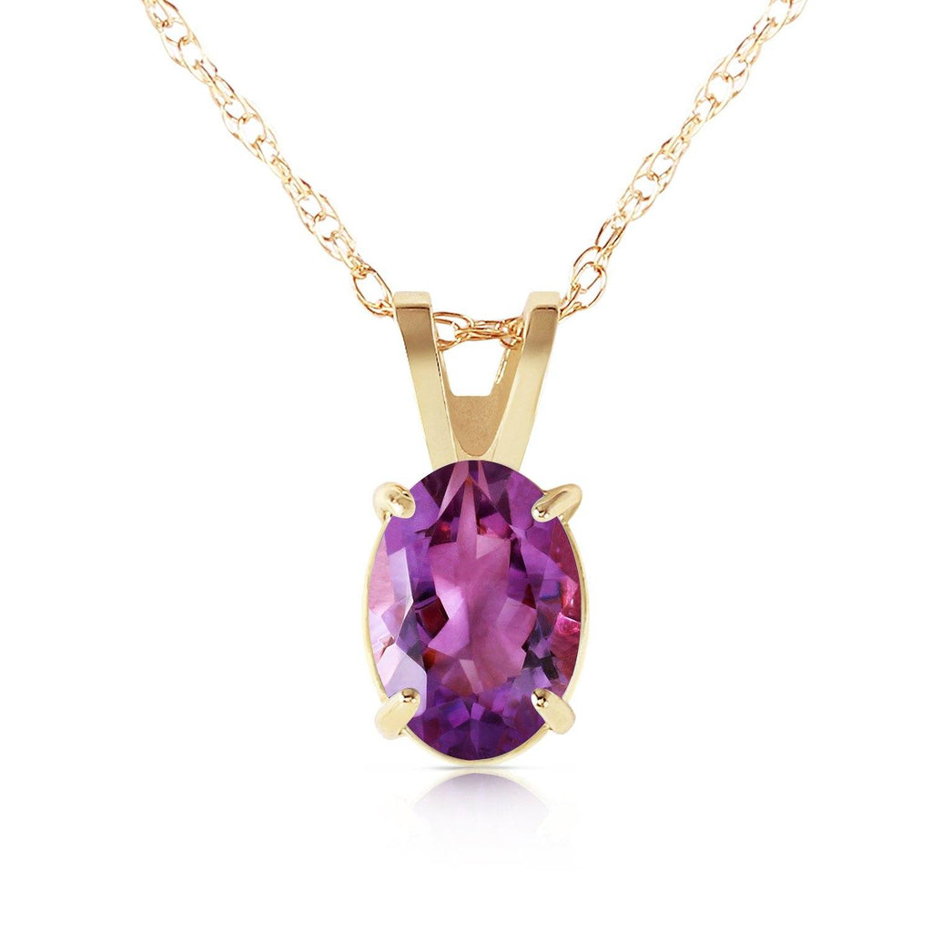 0.85 Carat 14K Rose Gold Solitaire Amethyst Necklace