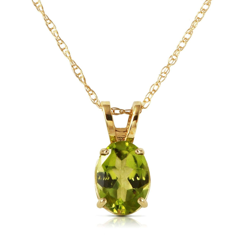 0.85 Carat 14K Rose Gold Solitaire Peridot Necklace