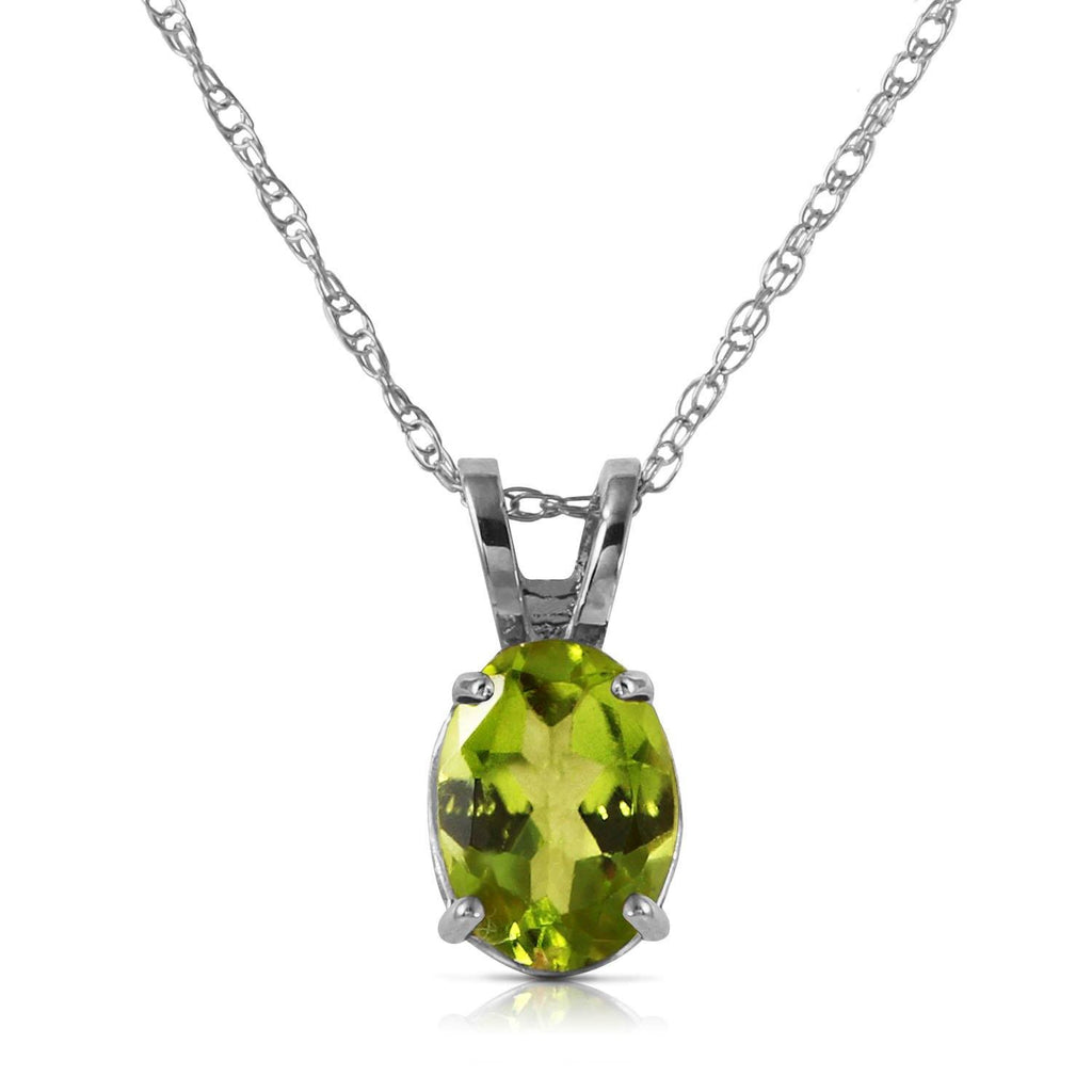 0.85 Carat 14K White Gold Fit For A Queen Peridot Necklace
