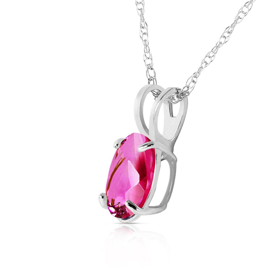 0.85 Carat 14K White Gold w/ out A Sign Pink Topaz Necklace