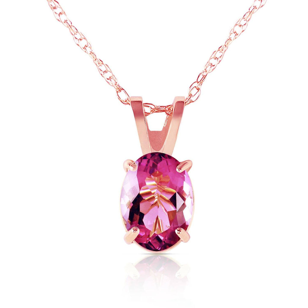0.85 Carat 14K White Gold w/ out A Sign Pink Topaz Necklace